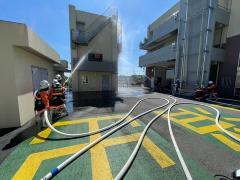 写真：放水の様子