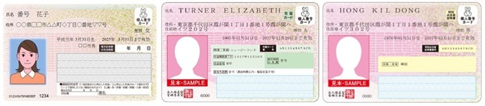 写真：マイナンバーカード・特定在留カード・特定特別永住者証明書