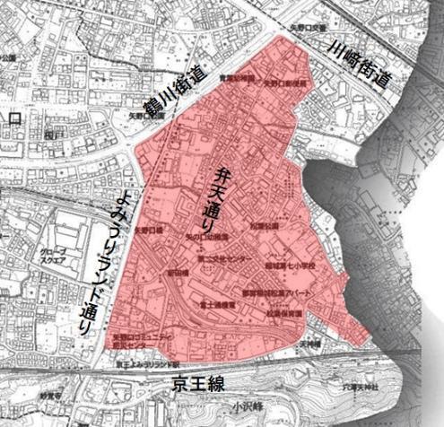 地図：矢野口地区