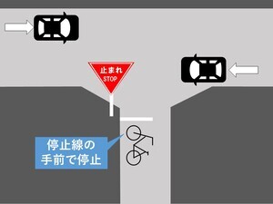 イラスト：一時停止を守りましょう