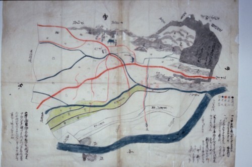 写真：大丸村絵図（芦川家文書96）