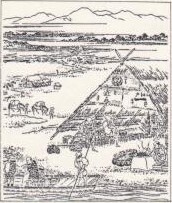 写真：日野の渡し（江戸名所図会）