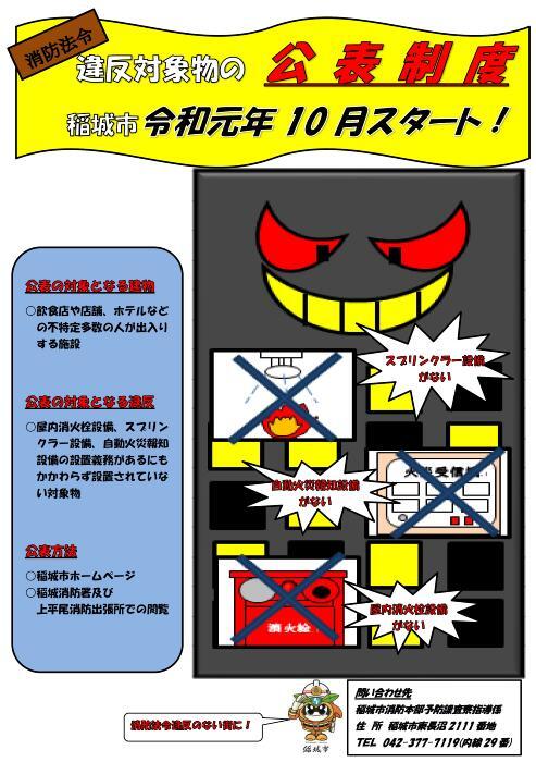 写真：消防法令違反対象物の公表制度　ポスター