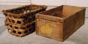 Photo: Pear shipping box and pear basket