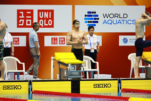 Photo: Player Yanagisawa before the start