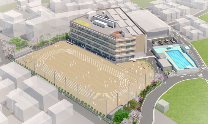 Inagi Dai 3 Elementary School Exterior (Bird's-eye View)