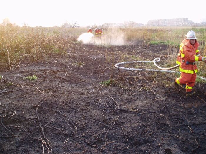 Spread of fire to dry grass, etc.