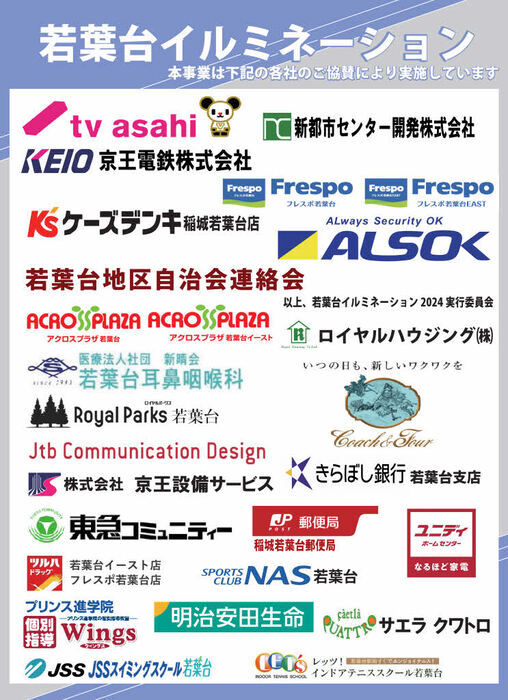 Poster displaying the names of 25 sponsoring companies