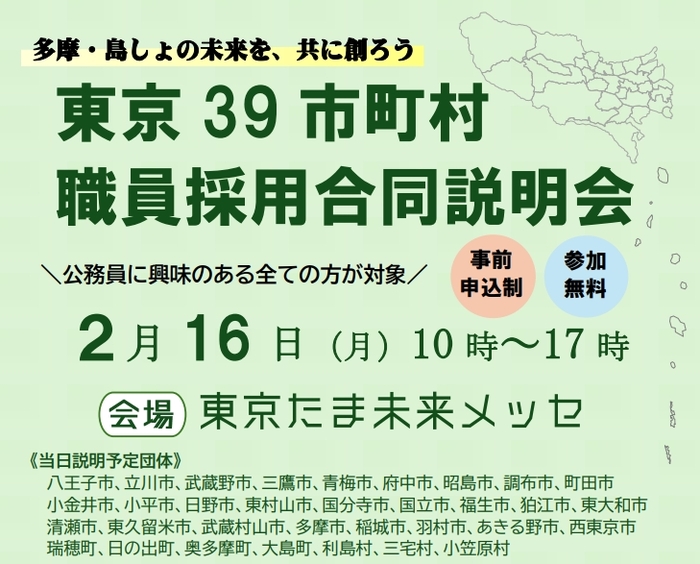 Awareness image of 39 municipalities in Tokyo