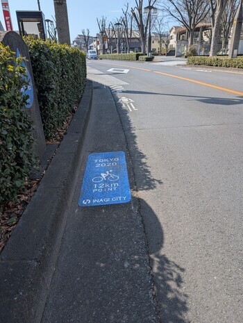 Foto del marcador de ruta en el punto de 12 kilómetros