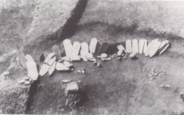 Foto: Conjunto de placas de pedra descobertas no sítio arqueológico Omaru