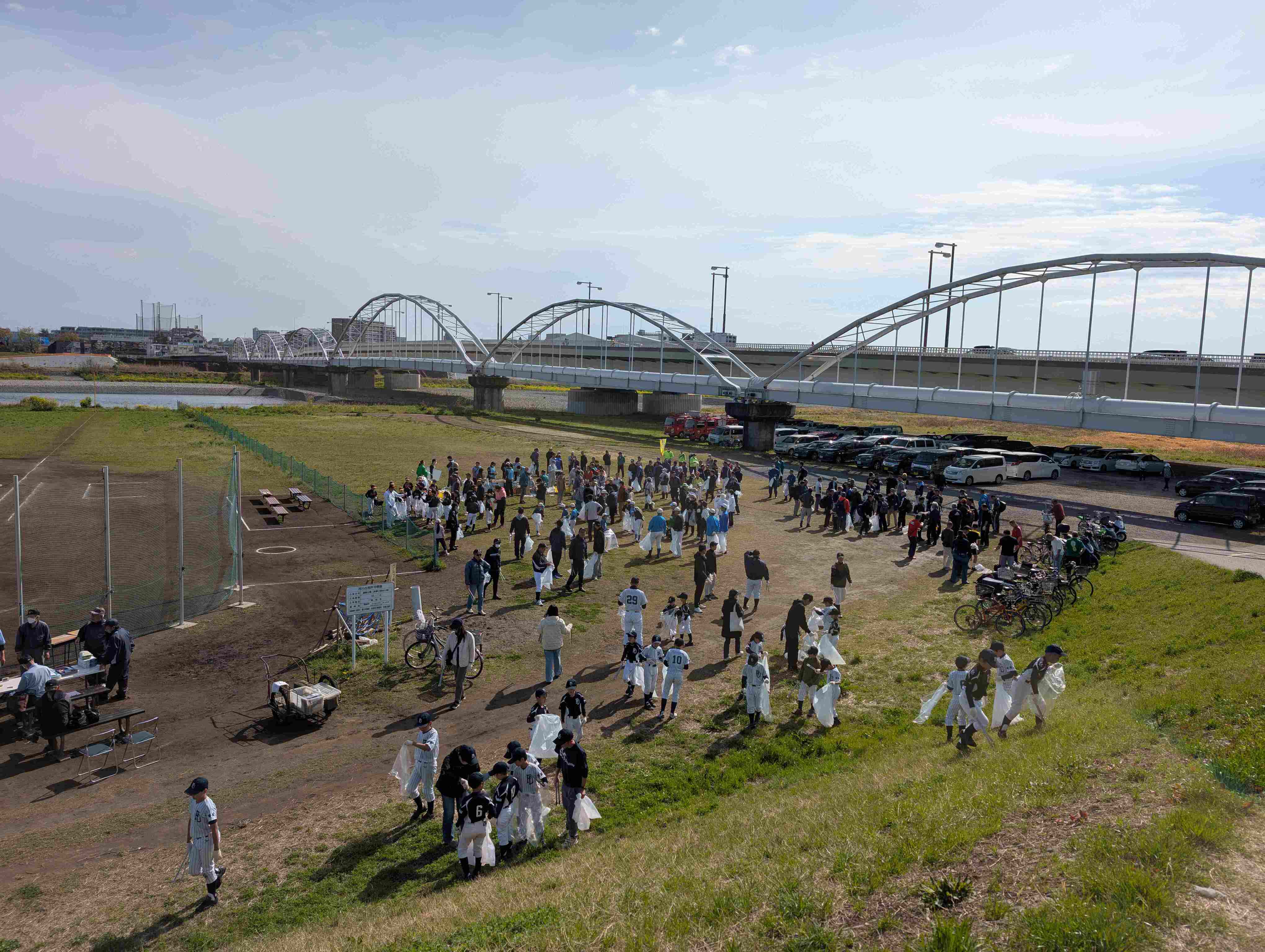照片：多摩川綠地公園的接待情況