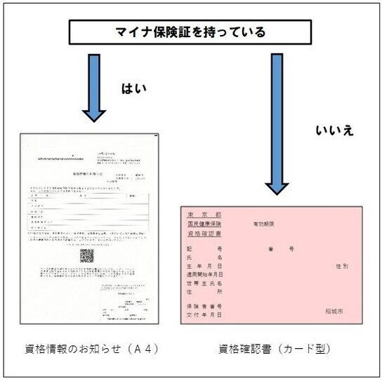 資格確認書・資格資訊通知的發放對象流程圖